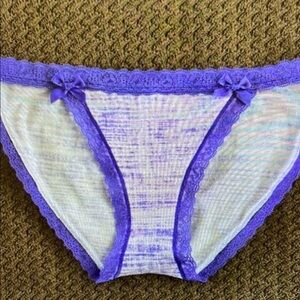Purple Lace Trim Women's Panties